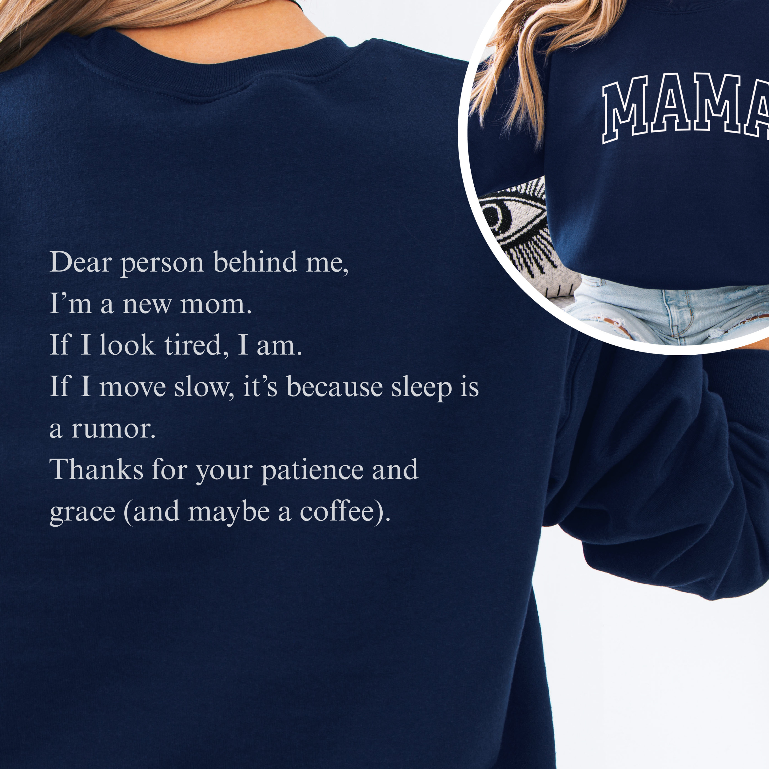 "Dear person behind me' New Mom Coffee" Cozy Pullover