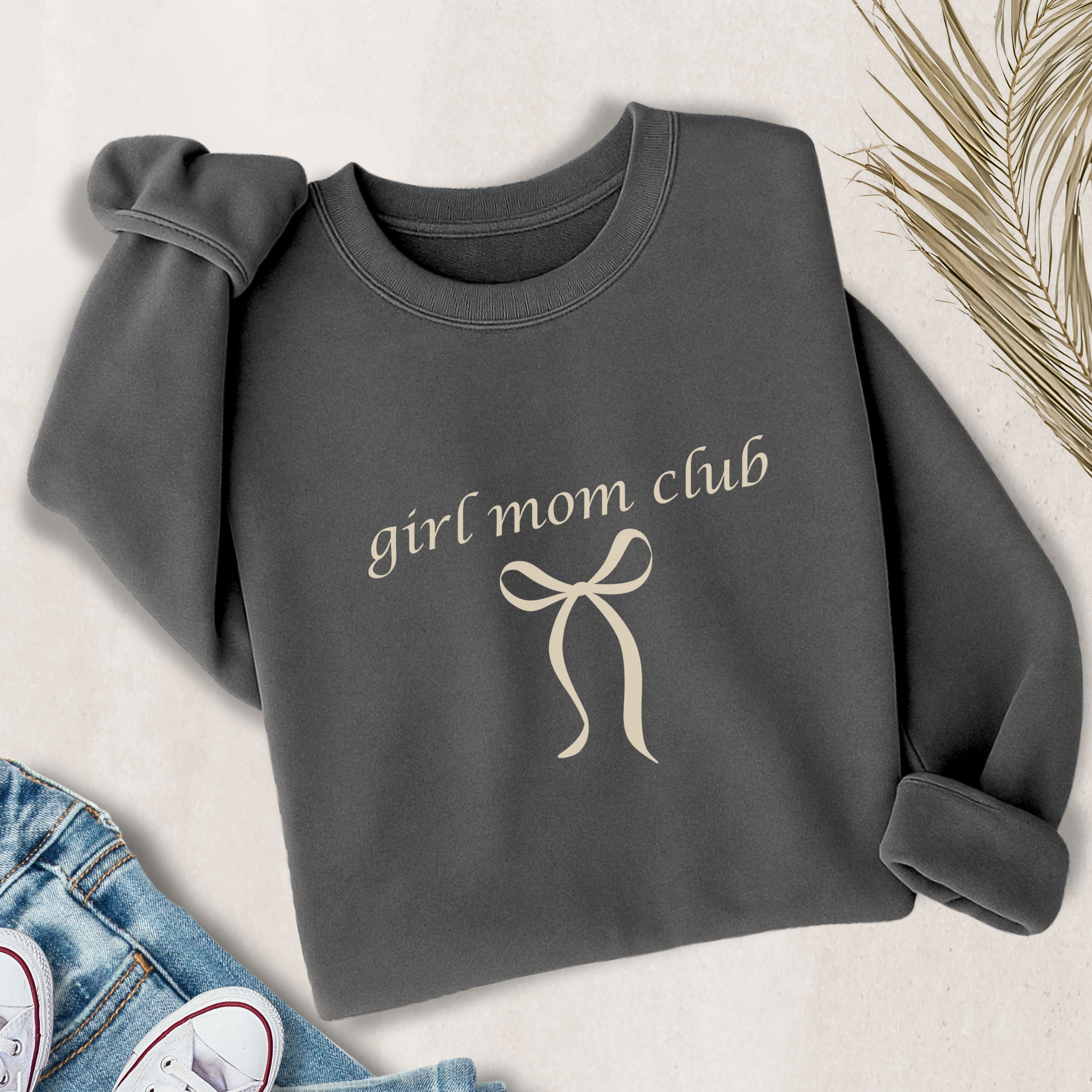 Girl Mom Club (Bow) Lightweight Sweatshirt