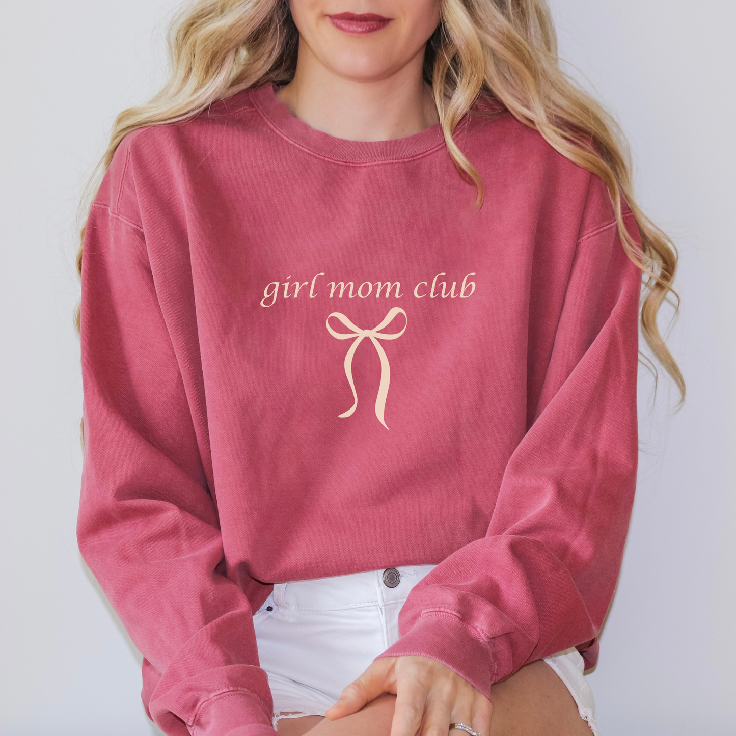 Girl Mom Club (Bow) Lightweight Sweatshirt