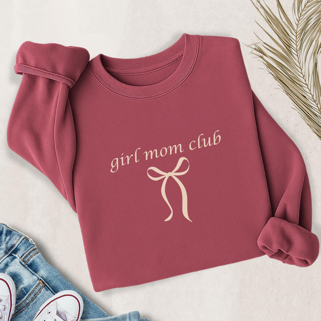 Girl Mom Club (Bow) Lightweight Sweatshirt