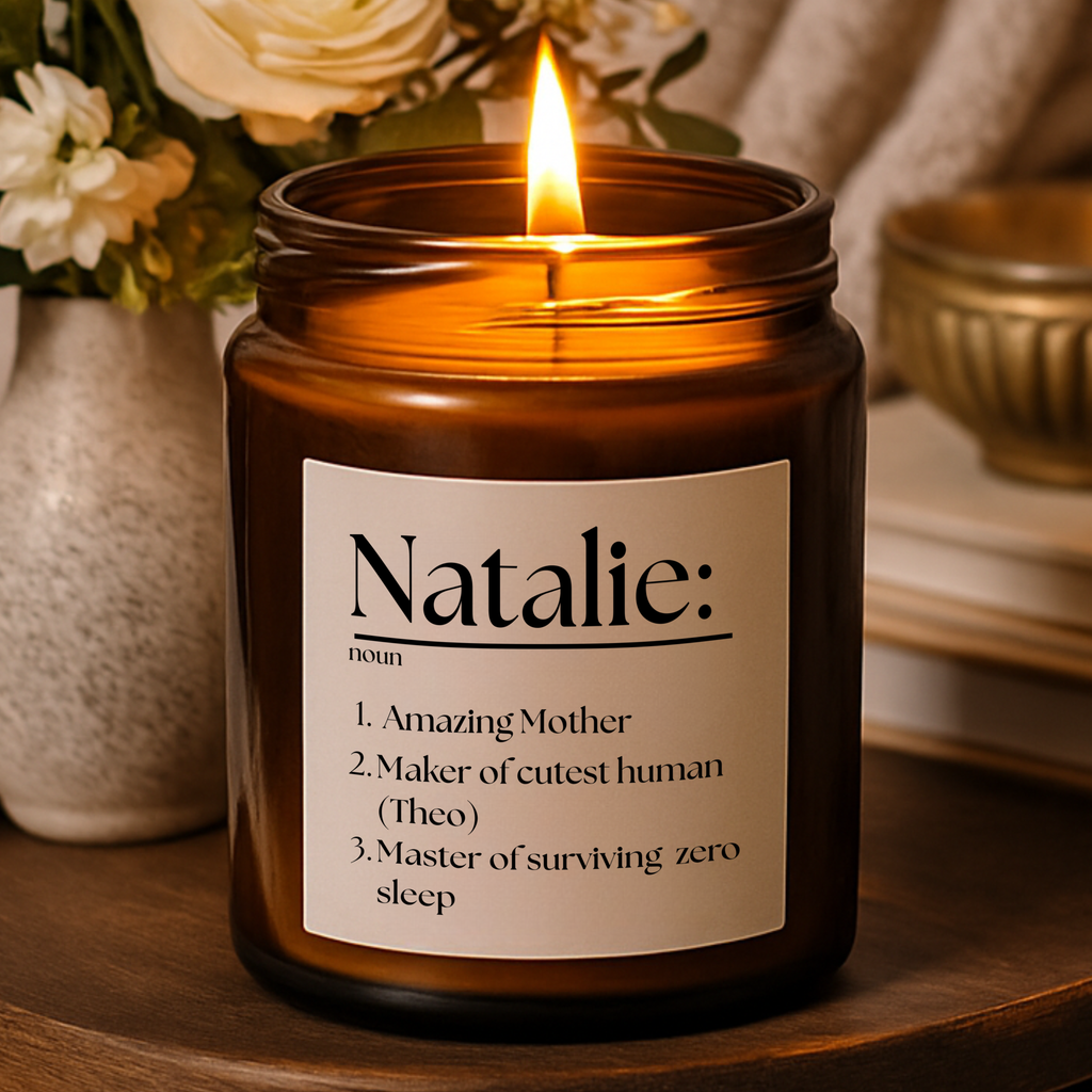 New Mom Definition Candle