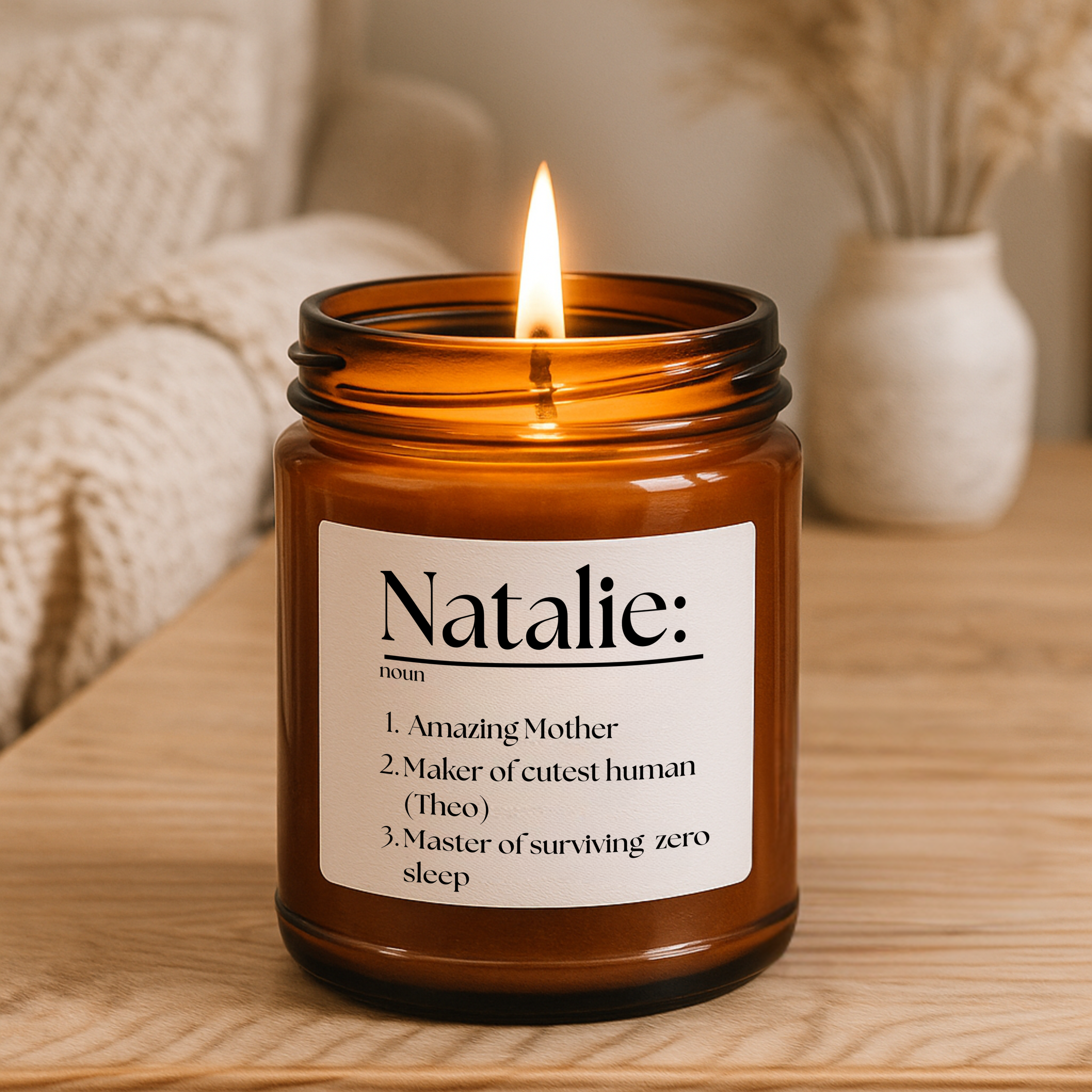 New Mom Definition Candle