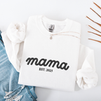 Embroidered Mama Est . Sweatshirt