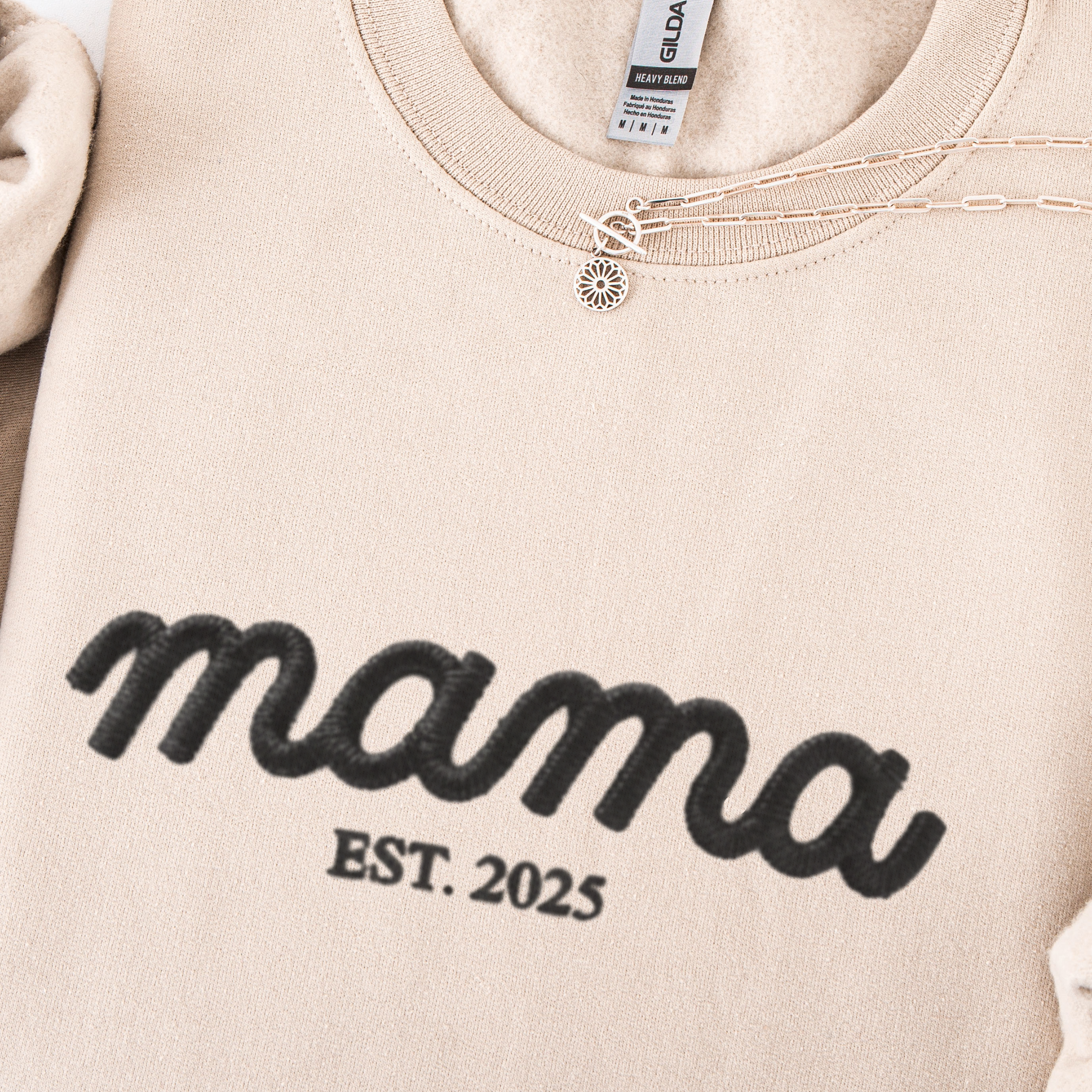 Embroidered Mama Est . Sweatshirt
