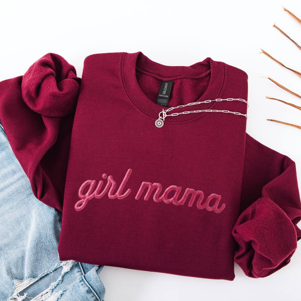 Embroidered Maroon Monochrome Mama Sweatshirt
