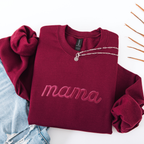 Embroidered Maroon Monochrome Mama Sweatshirt